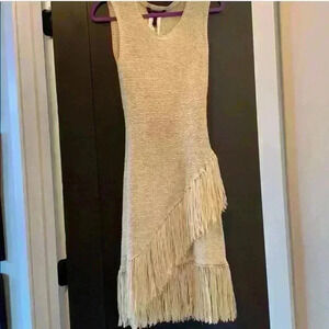 BCBGMaxAzria Beautiful Raffia like fabric Dress XS beige